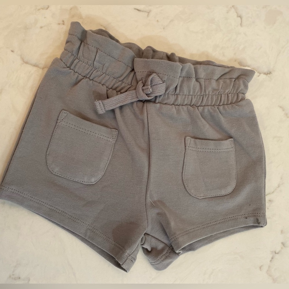 Miles the Label Cement Grey Paperbag Waist Shorts (12–18M) Gender Neutral